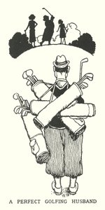 Un esposo perfecto para el golf (litografía) de William Heath Robinson