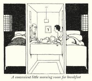 Una pequeña sala de desayuno conveniente de William Heath Robinson