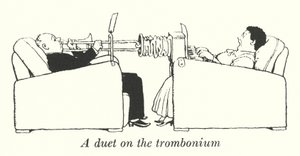 Un dúo en el trombonio de William Heath Robinson