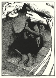 Un genio de aspecto espantoso surgió de la tierra de William Heath Robinson