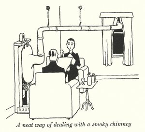 Una forma ordenada de lidiar con una chimenea humeante de William Heath Robinson
