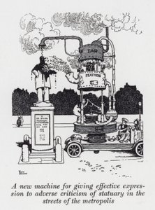 Una nueva máquina para expresar eficazmente la crítica adversa de estatuas en las calles de la metrópolis de William Heath Robinson