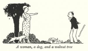 Una mujer, un perro y un nogal