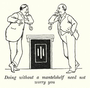 No preocuparse por no tener repisa de chimenea de William Heath Robinson