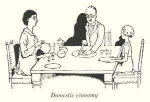 Economía doméstica (litografía) de William Heath Robinson