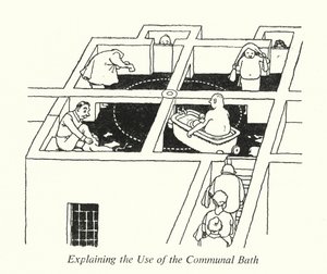 Explicando el Uso del Baño Comunal de William Heath Robinson