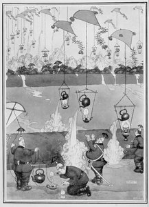 Ataque de la tetera voladora, de Algunas imágenes espantosas de la guerra, 1915 de William Heath Robinson