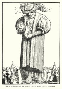 También hizo comprar tres jóvenes unicornios finos (litografía) de William Heath Robinson