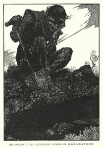 Hizo que fuera enterrado honorablemente en el Valle de la Tierra Negra (litografía) de William Heath Robinson