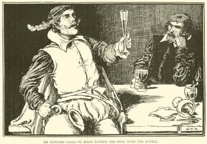 Él incitó a Cassio a ser demasiado libre con la botella de William Heath Robinson