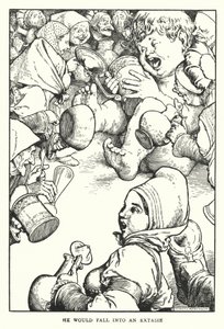 Caería en un éxtasis (litografía) de William Heath Robinson