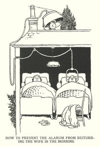 Cómo evitar que la alarma moleste a la esposa por la mañana de William Heath Robinson