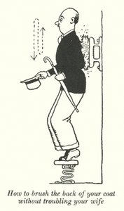 Cómo cepillar la parte trasera de tu abrigo sin molestar a tu esposa (litografía) de William Heath Robinson