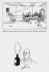 Cómo sacar el corcho cuando has perdido el sacacorchos de William Heath Robinson