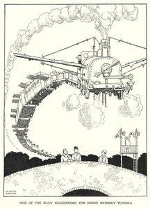Ilustración para Railway Ribaldry de W Heath Robinson