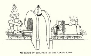 Ilustración para Railway Ribaldry de W Heath Robinson de William Heath Robinson