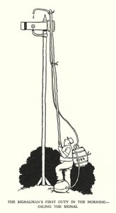Ilustración para Railway Ribaldry de W Heath Robinson de William Heath Robinson