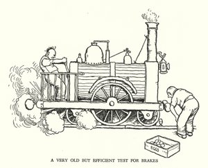 Ilustración para Railway Ribaldry de W Heath Robinson de William Heath Robinson