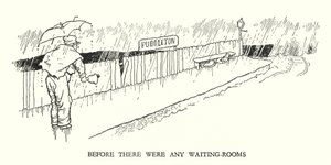 Ilustración para Railway Ribaldry de W Heath Robinson de William Heath Robinson