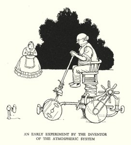 Ilustración para Railway Ribaldry de W Heath Robinson de William Heath Robinson