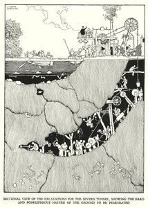 Ilustración para Railway Ribaldry de W Heath Robinson de William Heath Robinson