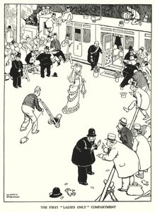 Ilustración para Railway Ribaldry de W Heath Robinson de William Heath Robinson