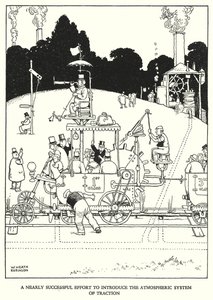 Ilustración para Railway Ribaldry de W Heath Robinson de William Heath Robinson