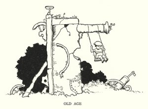 Ilustración para Railway Ribaldry de W Heath Robinson de William Heath Robinson