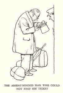 Ilustración para Railway Ribaldry de W Heath Robinson de William Heath Robinson