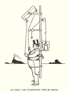 Ilustración para Railway Ribaldry de W Heath Robinson de William Heath Robinson