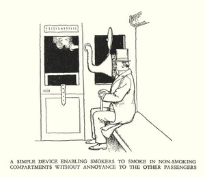 Ilustración para Railway Ribaldry de W Heath Robinson de William Heath Robinson