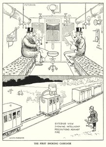 Ilustración para Railway Ribaldry de W Heath Robinson de William Heath Robinson