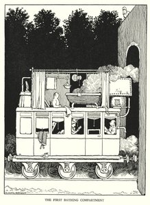 Ilustración para Railway Ribaldry de W Heath Robinson de William Heath Robinson