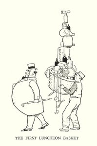 Ilustración para Railway Ribaldry de W Heath Robinson de William Heath Robinson