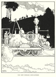 Ilustración para Railway Ribaldry de W Heath Robinson de William Heath Robinson