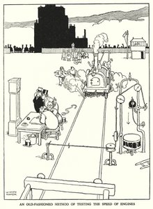 Ilustración para Railway Ribaldry de W Heath Robinson de William Heath Robinson
