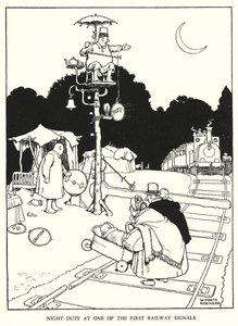 Ilustración para Railway Ribaldry de W Heath Robinson
