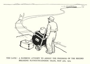 Ilustración para Railway Ribaldry de W Heath Robinson
