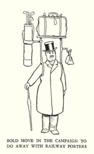 Ilustración para Railway Ribaldry de William Heath Robinson
