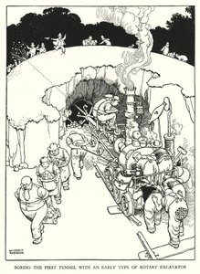 Ilustración para Railway Ribaldry de William Heath Robinson