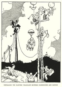 Ilustración para Railway Ribaldry de W Heath Robinson