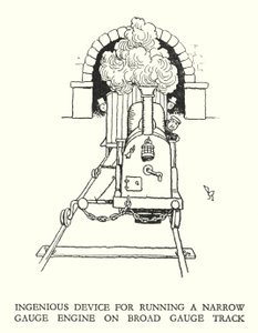 Ilustración para Railway Ribaldry de W Heath Robinson de William Heath Robinson