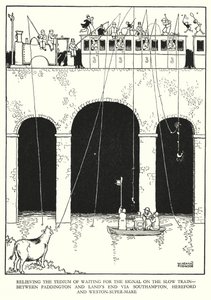 Ilustración para Railway Ribaldry de W Heath Robinson