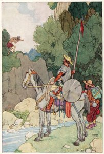 Ilustración para Las Aventuras de Don Quijote de William Heath Robinson