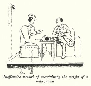 Método inofensivo para determinar el peso de una amiga de William Heath Robinson