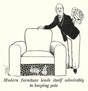 Los muebles modernos se prestan admirablemente para tener mascotas de William Heath Robinson