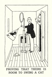 Demostrando que hay espacio para balancear un gato de William Heath Robinson