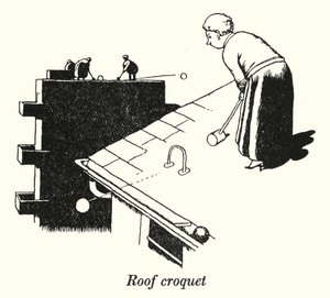 Croquet en el techo de William Heath Robinson