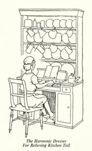 El Vestidor Armónico Para Aliviar el Trabajo de Cocina de William Heath Robinson