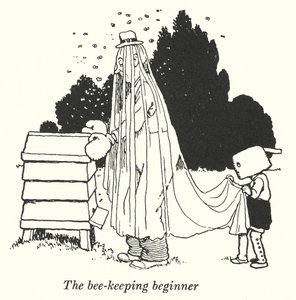 El principiante en apicultura (litografía) de William Heath Robinson